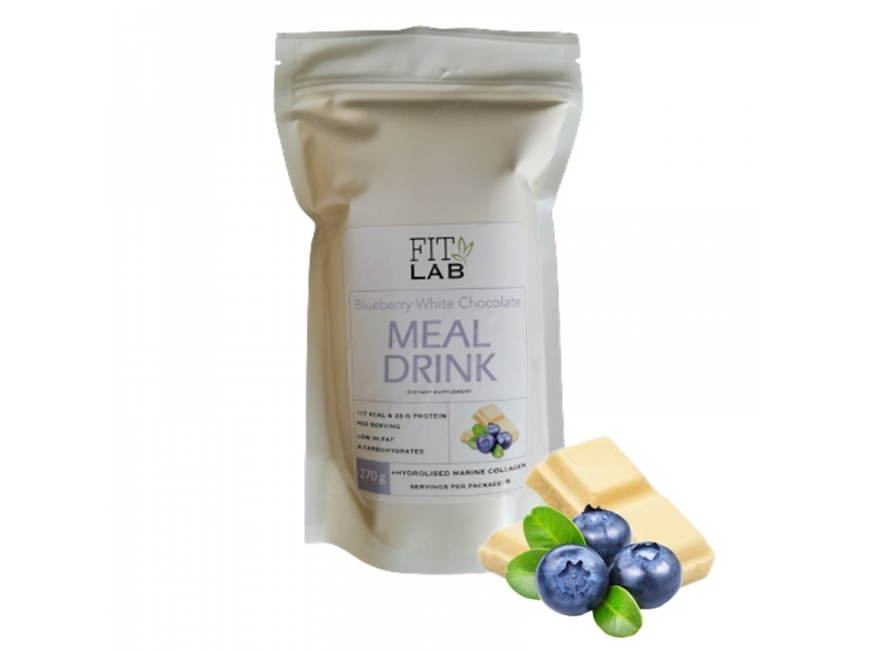 Meal Drink z Kolagenem 270g Biała Czekolada z Jagodami
