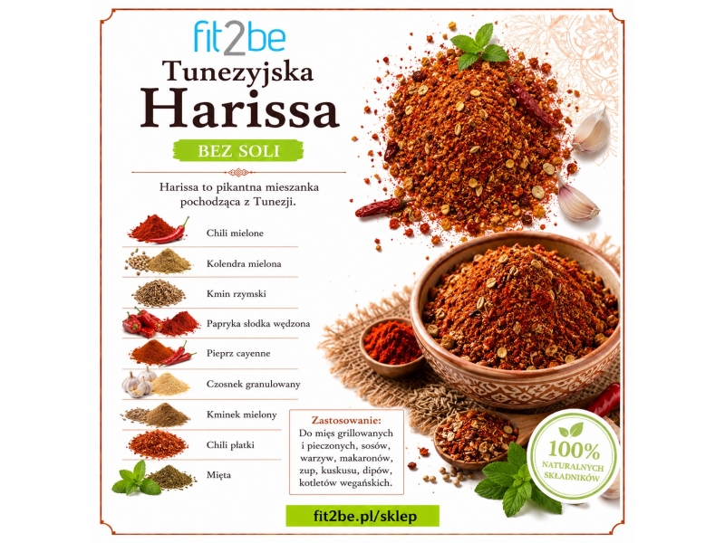 Tunezyjska Harissa BEZ SOLI 40g