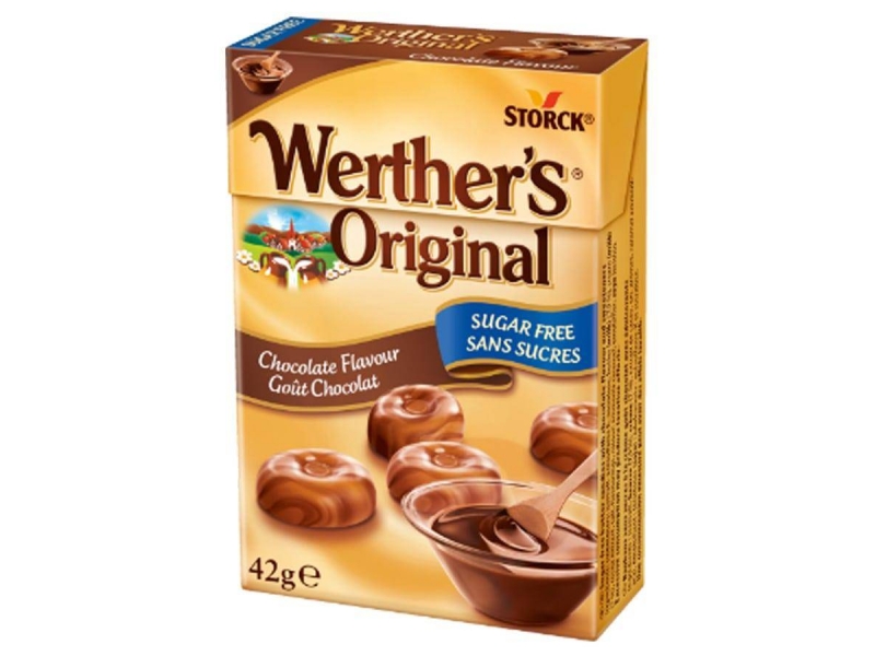 Werther's Original Cukierki mleczne bez cukru o smaku czekoladowym 42 g