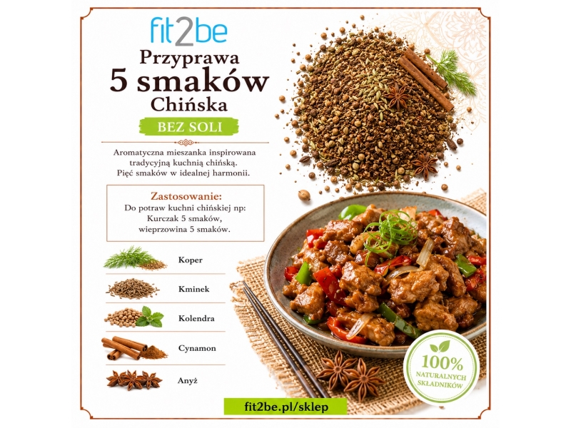 Przyprawa 5 smaków Chińska BEZ SOLI 40g